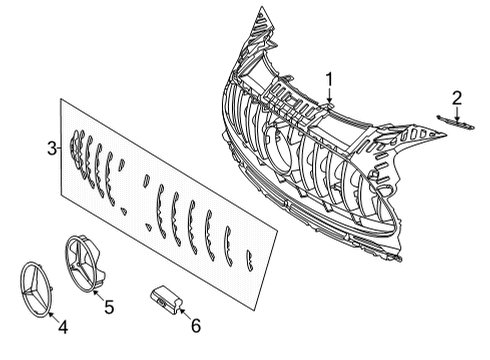 2021 Mercedes-Benz AMG GT Black Series Grille & Components Diagram