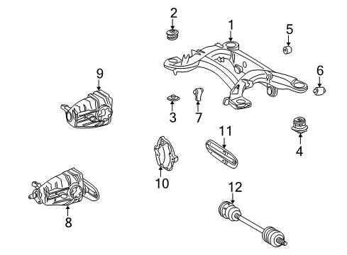 2004 Mercedes-Benz S430 Drive Axles - Rear Diagram 1