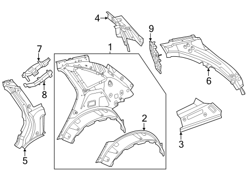 Outer Wheelhouse Diagram for 254-630-13-03