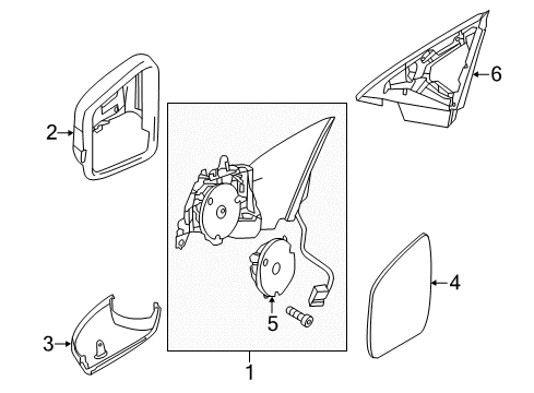 Mirror Housing Diagram for 204-810-37-76