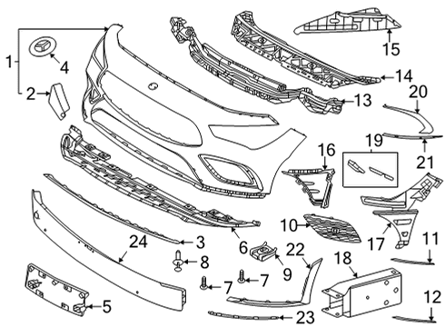 2021 Mercedes-Benz CLA35 AMG Bumper & Components - Front Diagram 1