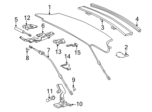 2011 Mercedes-Benz SL550 Top Cover & Components Diagram