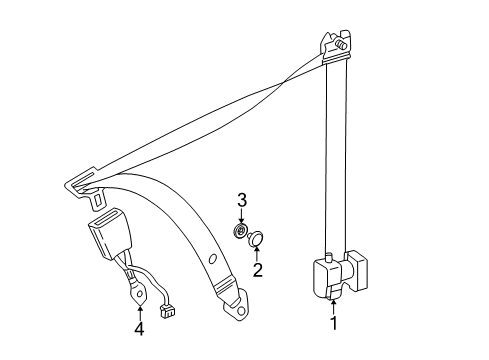 2008 Mercedes-Benz SL65 AMG Front Seat Belts Diagram