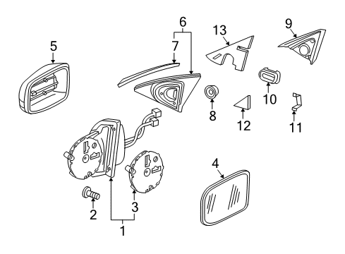 2004 Mercedes-Benz CL500 Outside Mirrors Diagram