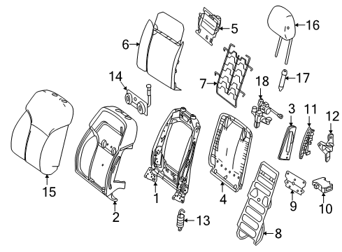 Seat Back Cover Diagram for 292-910-77-02-3D16