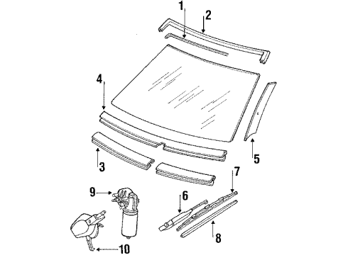 1986 Mercedes-Benz 190E Wiper & Washer Components Diagram 1