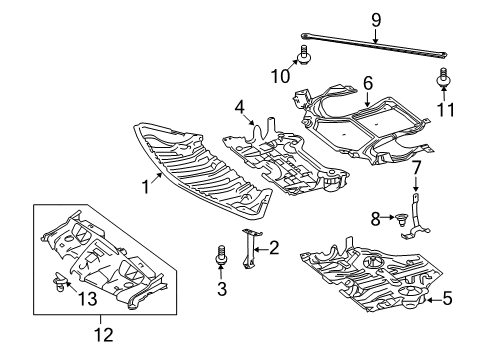 2013 Mercedes-Benz E350 Splash Shields Diagram 1