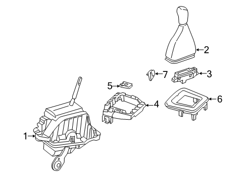 Shift Knob Diagram for 172-267-05-00-9J83