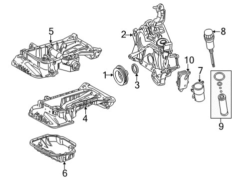 2001 Mercedes-Benz E320 Engine Parts & Mounts, Timing, Lubrication System Diagram 1