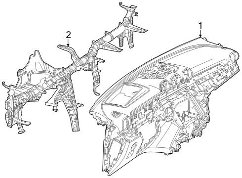 Instrument Panel Diagram for 254-680-31-01-8W01