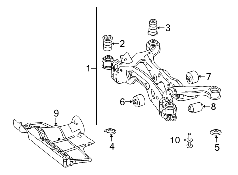 2019 Mercedes-Benz A220 Suspension Mounting - Rear Diagram 1