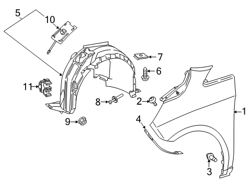 2018 Mercedes-Benz Metris Fender & Components Diagram