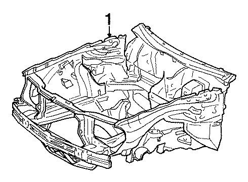 1994 Mercedes-Benz E320 Front Structural Components - Inner Structure Diagram 1