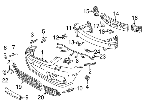 Impact Bar Lower Bracket Diagram for 230-626-53-14