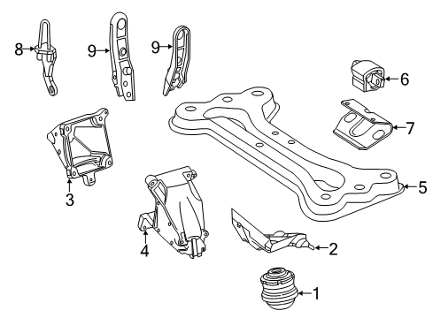 2014 Mercedes-Benz SLK350 Engine & Trans Mounting Diagram