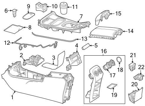 2022 Mercedes-Benz EQB 350 Center Console Diagram 1