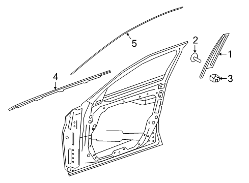 2019 Mercedes-Benz E450 Exterior Trim - Front Door Diagram