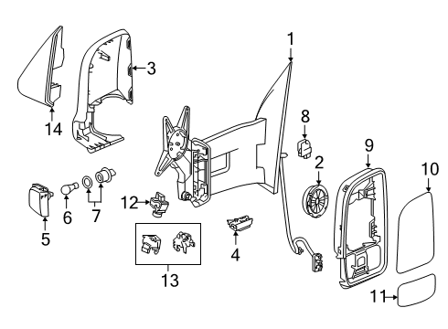 2022 Mercedes-Benz Sprinter 1500 Mirrors Diagram