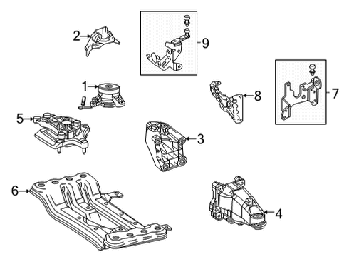 2020 Mercedes-Benz GLC350e Engine & Trans Mounting Diagram