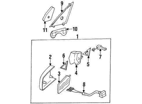 1991 Mercedes-Benz 350SD Mirrors Diagram