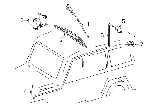 2016 Mercedes-Benz G550 Back Door - Wiper & Washer Components Diagram