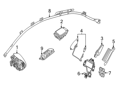 2022 Mercedes-Benz S580 Air Bag Components Diagram 1