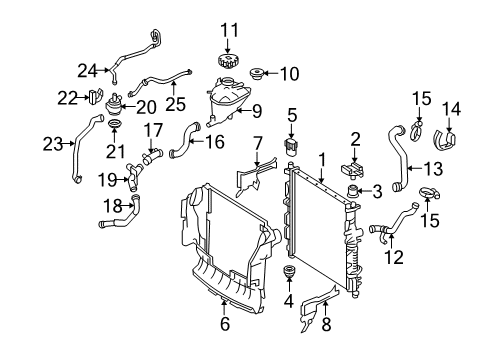 2009 Mercedes-Benz ML63 AMG Radiator & Components Diagram