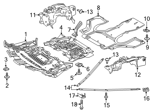 2018 Mercedes-Benz SL65 AMG Splash Shields Diagram