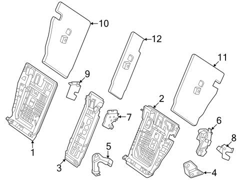 2023 Mercedes-Benz EQE 350 SUV Rear Seat Components Diagram 2