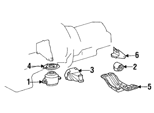 1997 Mercedes-Benz S500 Engine & Trans Mounting Diagram 2