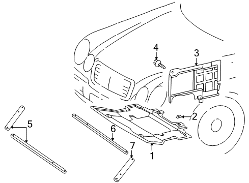 2003 Mercedes-Benz CLK320 Splash Shields Diagram 1