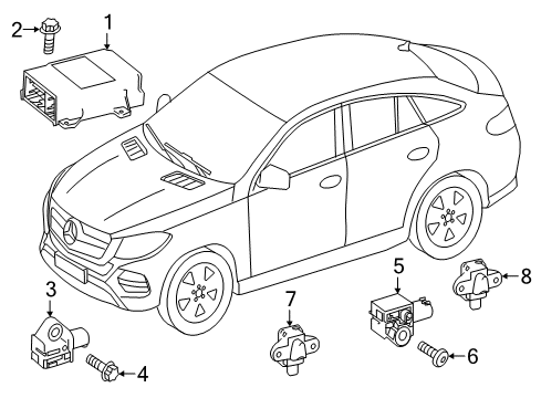 2017 Mercedes-Benz GLE63 AMG S Air Bag Components Diagram 3