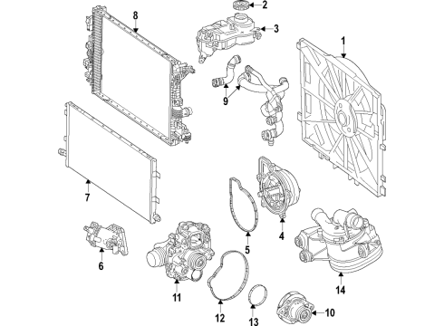 2022 Mercedes-Benz CLA45 AMG Cooling System, Radiator, Water Pump, Cooling Fan Diagram 2