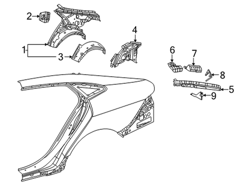 2019 Mercedes-Benz AMG GT 63 S Inner Structure - Quarter Panel Diagram