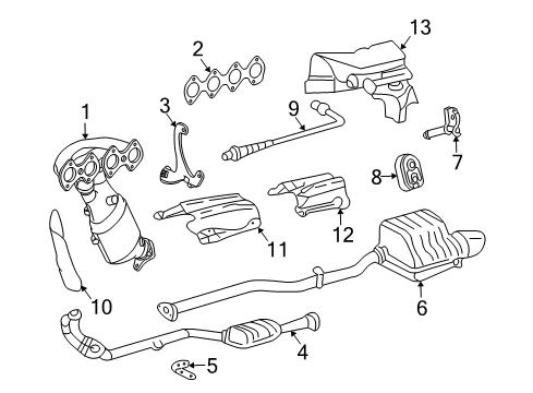 2005 Mercedes-Benz C230 Exhaust Components Diagram 2