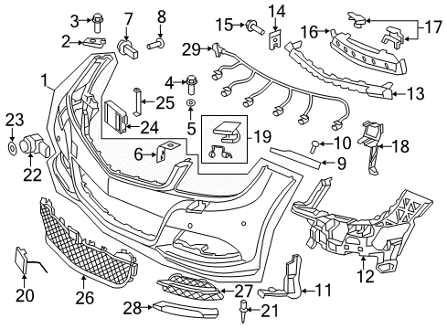 Bumper Cover Diagram for 204-880-79-47-64-9999