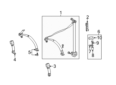 Lap & Shoulder Belt Diagram for 163-860-19-85-9A86