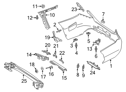 2020 Mercedes-Benz C63 AMG S Rear Bumper Diagram 2