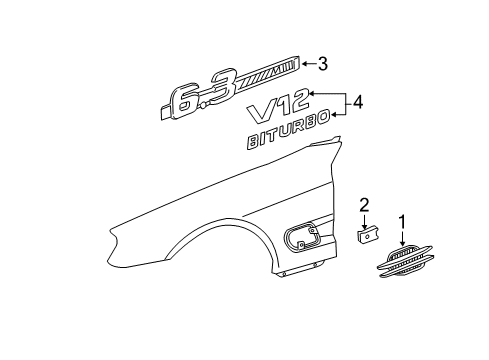 2011 Mercedes-Benz SL65 AMG Exterior Trim - Fender Diagram