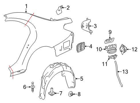 2016 Mercedes-Benz S550 Quarter Panel & Components, Exterior Trim, Body Diagram 2