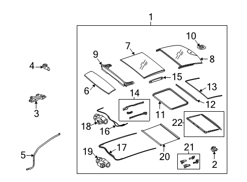 2009 Mercedes-Benz C350 Sunroof  Diagram 1