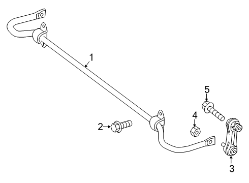 2022 Mercedes-Benz CLA45 AMG Suspension Components, Control Arm, Ride Control, Stabilizer Bar Diagram 1