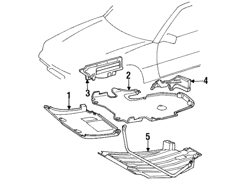 1991 Mercedes-Benz 350SD Engine Cover & Shields Diagram