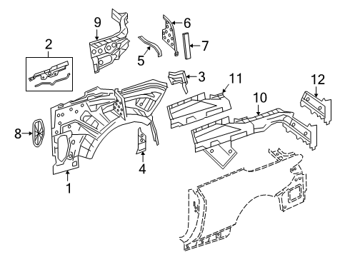 2019 Mercedes-Benz S560 Inner Structure - Quarter Panel Diagram 2