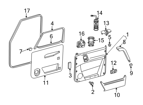 Door Trim Panel Diagram for 463-720-40-00-9E38