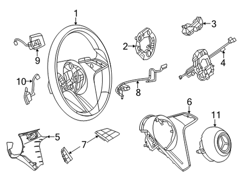 2024 Mercedes-Benz EQS 450+ Steering Wheel & Trim Diagram 2