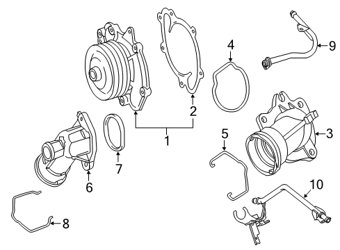 2013 Mercedes-Benz E350 Water Pump Diagram 1