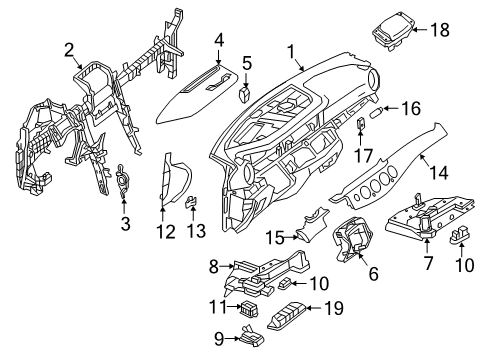 Instrument Panel Diagram for 213-680-94-04-64-8U09