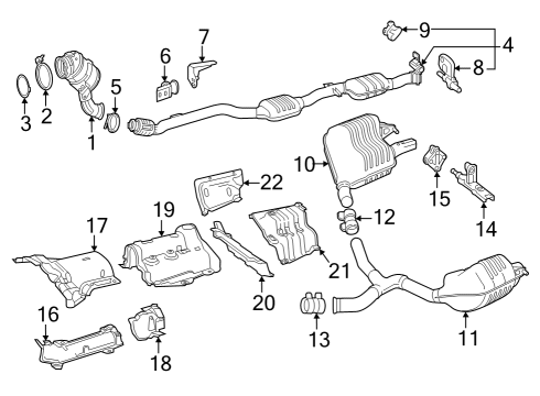 2023 Mercedes-Benz C43 AMG Exhaust Components Diagram 1