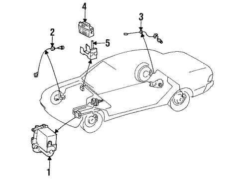 1989 Mercedes-Benz 190E ABS Components Diagram